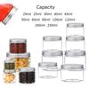 1-10Pcs Aluminum Lid Cream Jars, Wide Mouth Empty Cosmetic Containers, Transparents Plastic Storage Jars for Makeup, 20-250ml