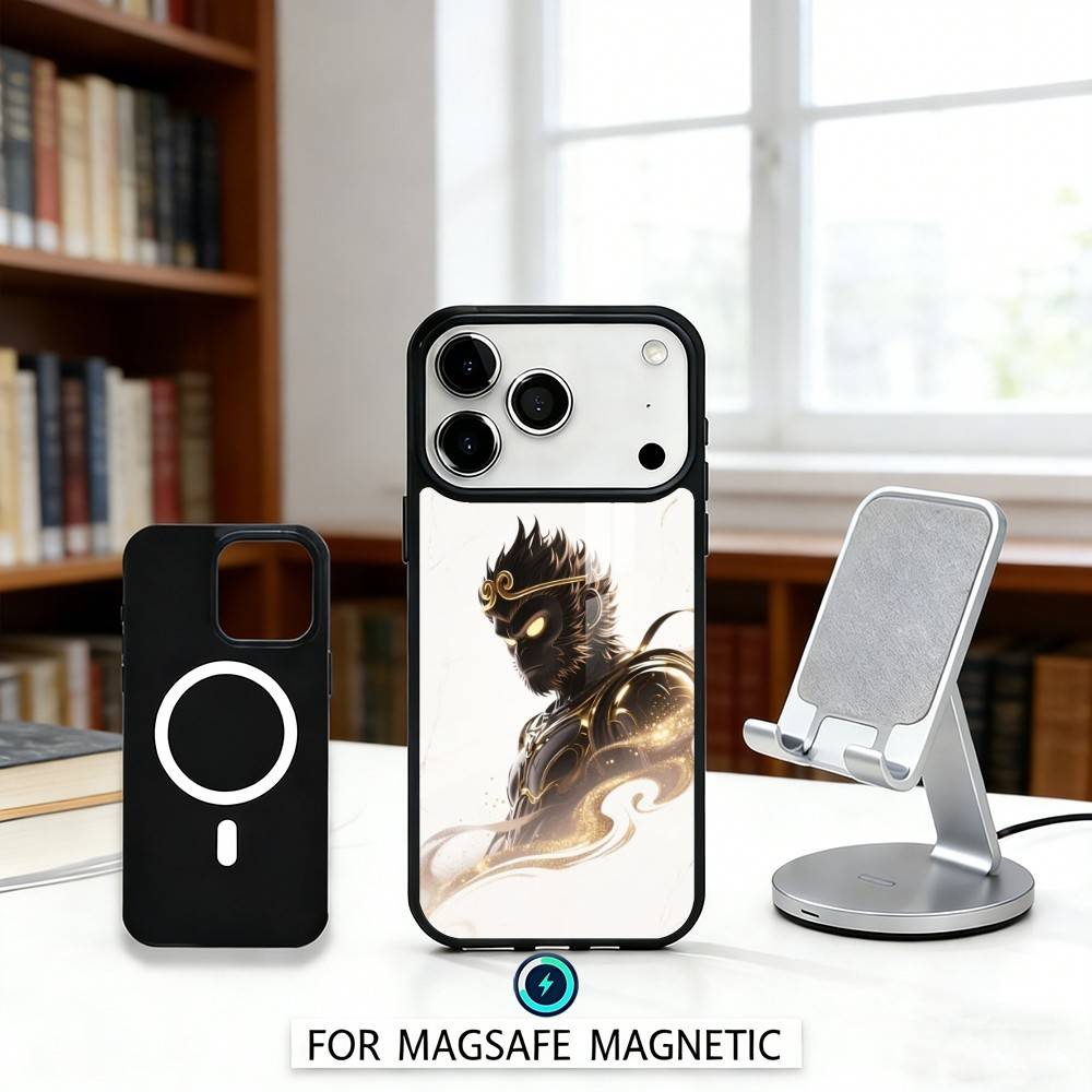 M-Monkey B-Black Myth Phone Case For iPhone 17,16,15,14,13,12,Pro,Max For Magsafe Magnetic Wireless Charging