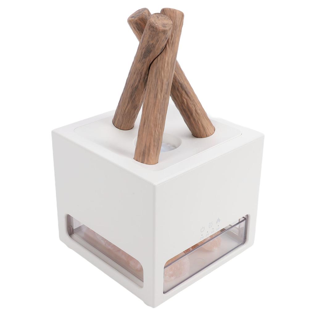 Campfire Flame Fire Diffuser Humidifier USB Aromatherapy Essential Oil Diffuser with Colorful Lights Realistic Rocks