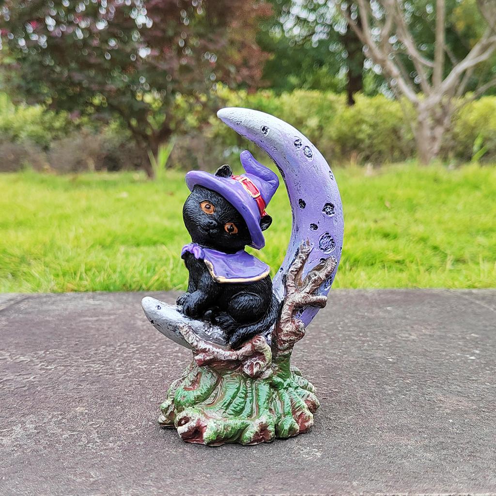 

Crescent Decorative Moon Cat Resin Art Unique And Stylish Addition To Your Decor Home Left