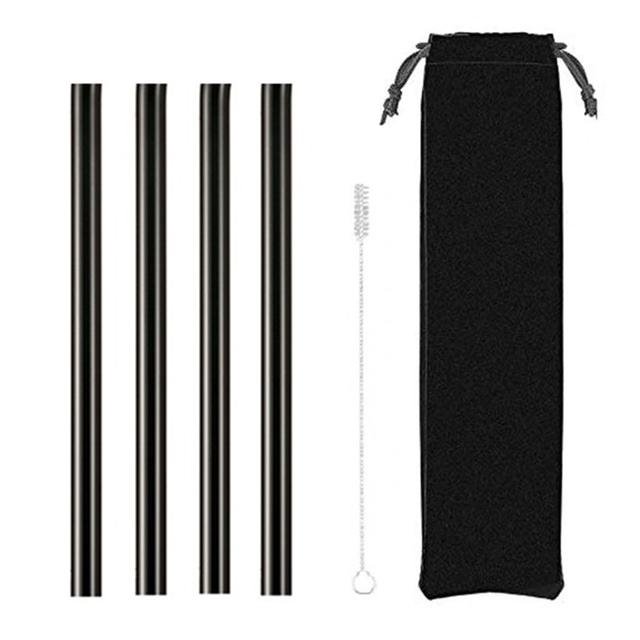 4Pcs Glass Straws Reusable Drinking Glass Tube Eco-friendly With Cleaning Brush Events Party Favors Supply