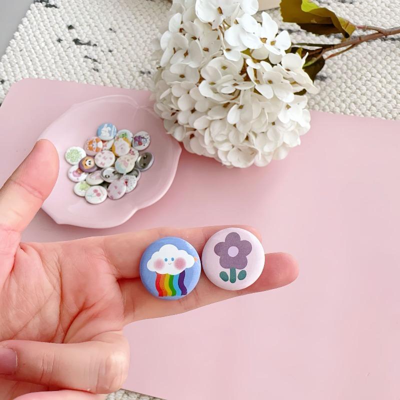 10Pz/sacchetto Giapponese Carino Cartone Animato 25mm Mini Spilla Borsa a Mano Zaino Tessuto DIY Spilla Decorativa Kawaii Spille (Modello Casuale)