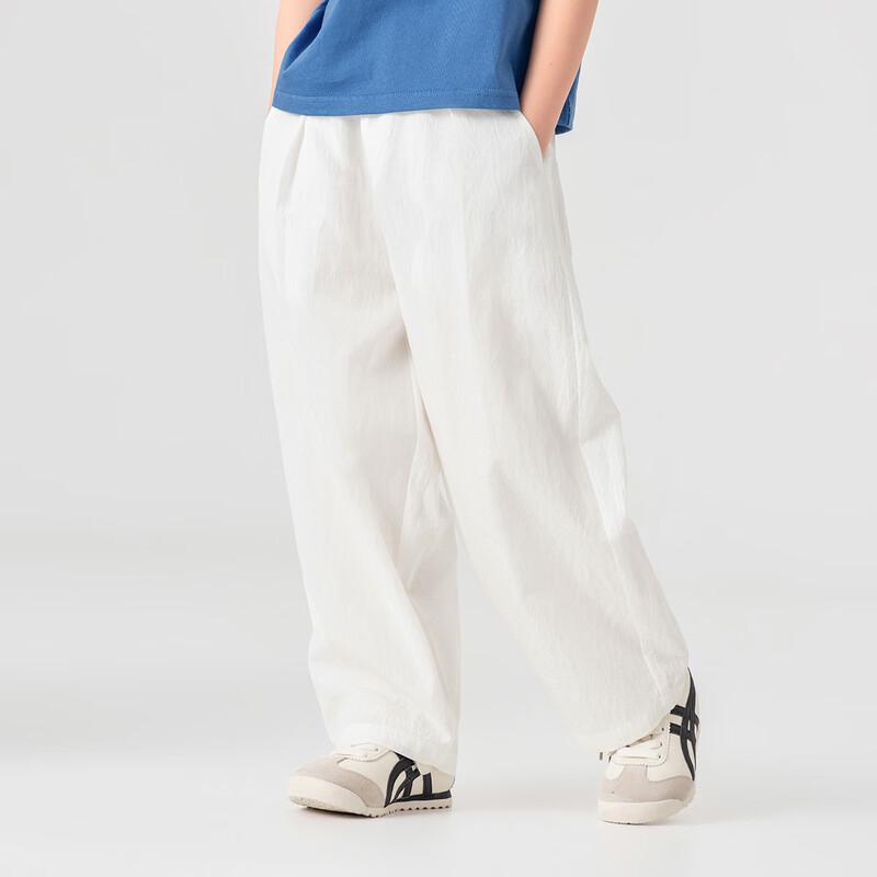Boys' Summer Bamboo Texture Lyocell Blend Wide-Leg Pants