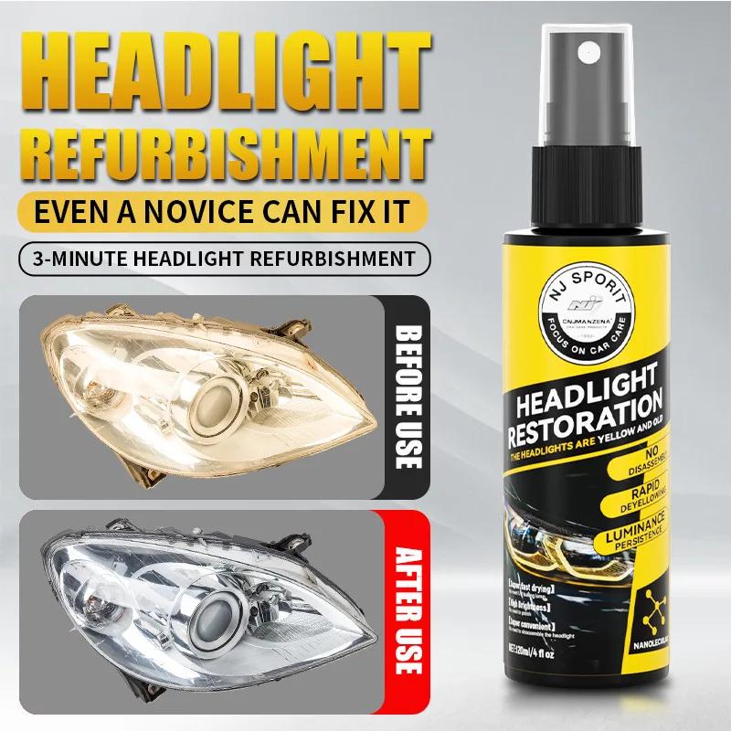 Car Headlight Restoration Polishing Spray Long Lasting and UV Resistant Headlight Polishing Restoration Kit Auto Lens Repair