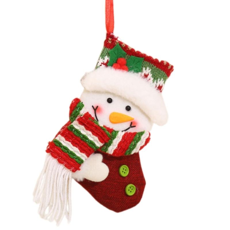 Christmas Stockings Hanging Ornaments Xmases Stockings with Snowman Reindeer Santa for Family Christmas Holiday Decors
