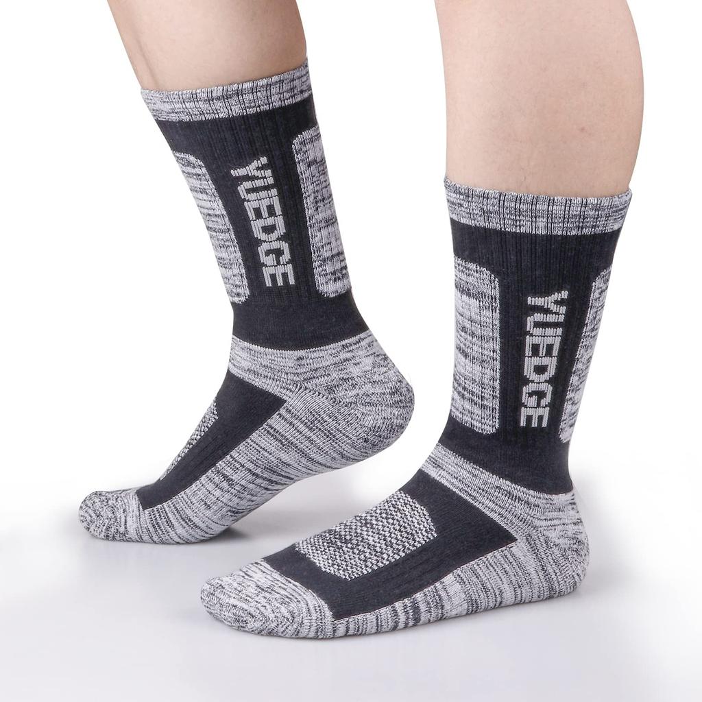 YUEDGE Outdoor Breathable Set Men's Socks, Sports, Wear, Trekking, Climbing, Work, Antibacterial, Odor-Resistant, Cotton, 5-Pair