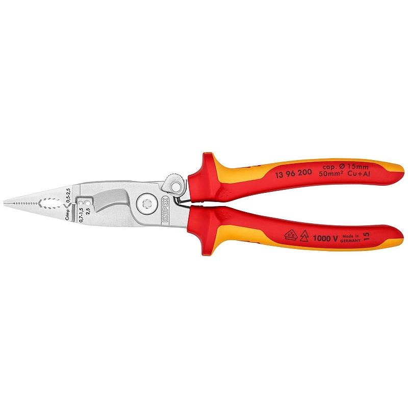 

Клещи Knipex Kn-1396200sb Электромонтаж Vde 6-в-1 200 мм Защелка-"собачка" хром сб