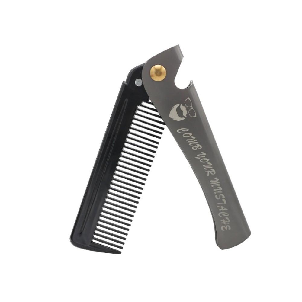Gifts Portable Folding Stainless Steel Combs Men Oil Head Foldable Hair Comb Hair Styling Tools Mustache Comb