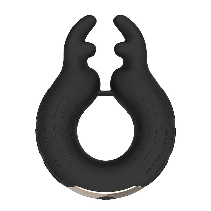 Private Model Rechargeable Silicone Deer Head Horseshoe Ring Men's Delayed Penis Ring Vibration Men's Essence Fixing