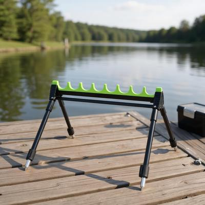 12 Slots Telescopic Fishing Rod Holder Surf Fishing Holder Foldable Fishing Pole Rack Fishing Tripod Stand for Fishing Rod