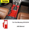 TESIN Car Red Interior Decoration Cover Stickers For Ford Mustang 2009 2010 2011 2012 2013 2014 Exterior Accessories Car
