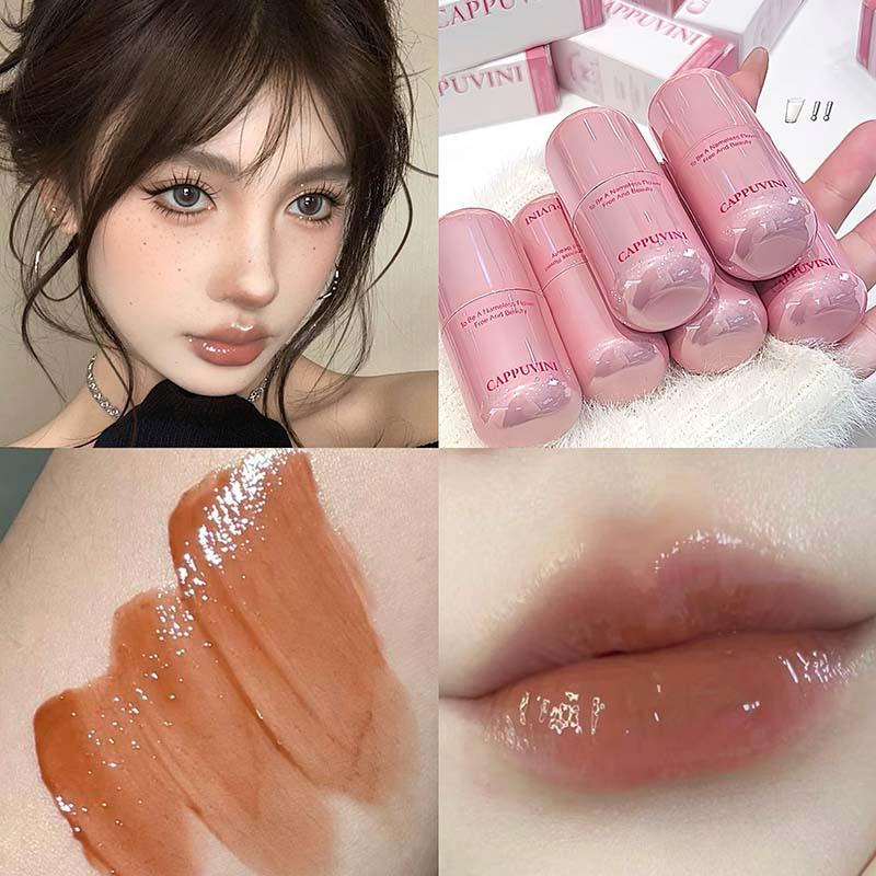 

Cappuvini Персиковая Вуаль Полупрозрачный Тинт для Губ и Щек: Многофункциональные жидкие румяна, легкий блеск для губ для студентов, готовые к вечеринке и отбеливающий эффект. 3g