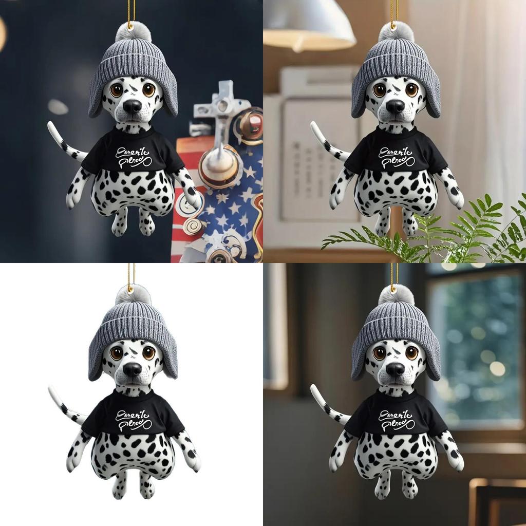 Dalmatian Car Mirror Decor Acrylic Cartoon Style Car Accessories For Vehicle Interior
