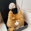 Animal Furry School Bag Zipper Cartoon Daypack Portable Cat Plush Backpack  Girls