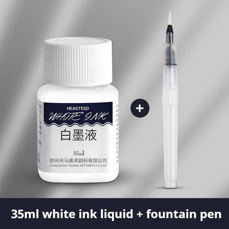 White High-gloss Watercolor Ink 18/35ML Opaque White Ink Hand-painted Comic Pigment for Art Painting Highlights Corrections