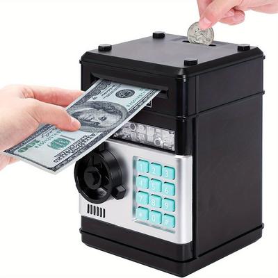1 ADET Madeni Para Bankası Nakit Madeni Para ATM Bankası Elektronik Madeni Para Nakit Kutusu Hediyeleri İçin Kullanılabilir Gençler İçin