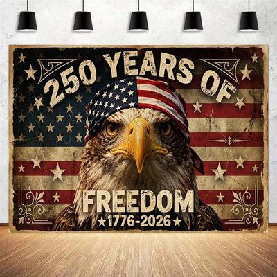 American 250th Anniversary Independence Day Photography Backdrop Military American Flag Eagle Festival Party Photo Background