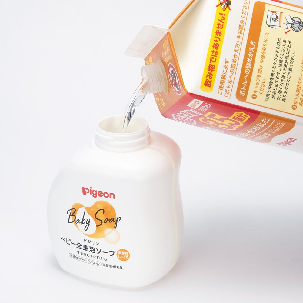 Pigeon Baby Foaming 1400ml Soap, Moisturizing, Refill, 3.5 Uses,