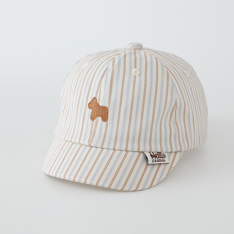 Personalized Striped Puppy Toddler Baseball Cap - Windproof Sun Protection for Spring & Fall