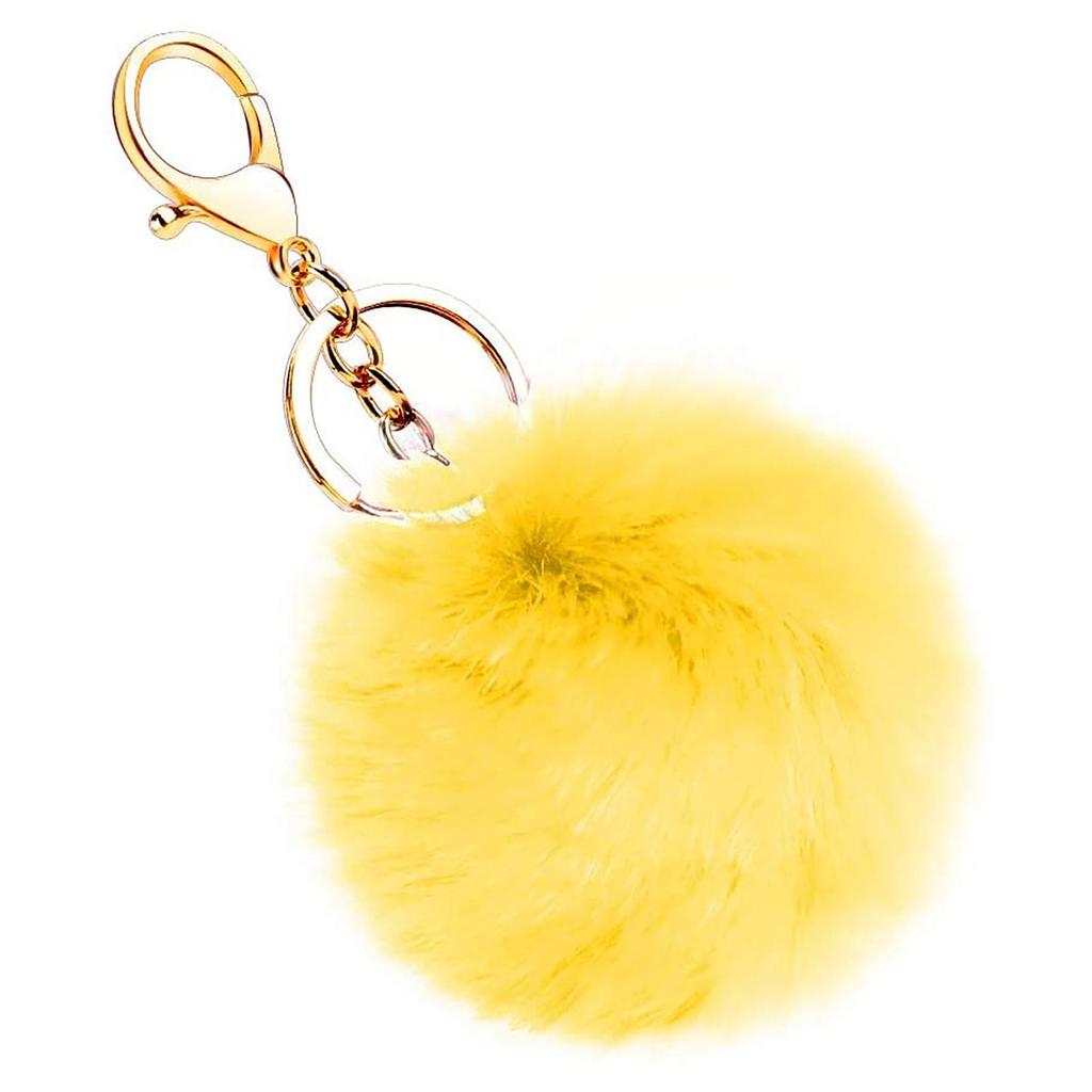 Ball Key Chain Bag Plush Car Key Ring Automobile Metal Key Pendant