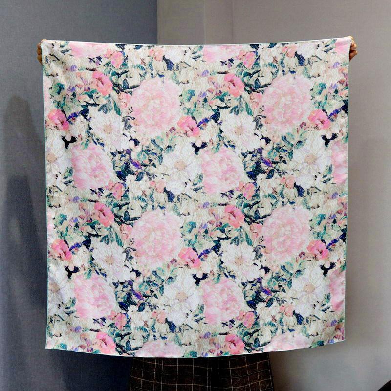 Oil painting camellia silk twill silk 14 mmi 90 square scarf mulberry silk silk scarf women s shawl scarf silk scarf 88*88cm
