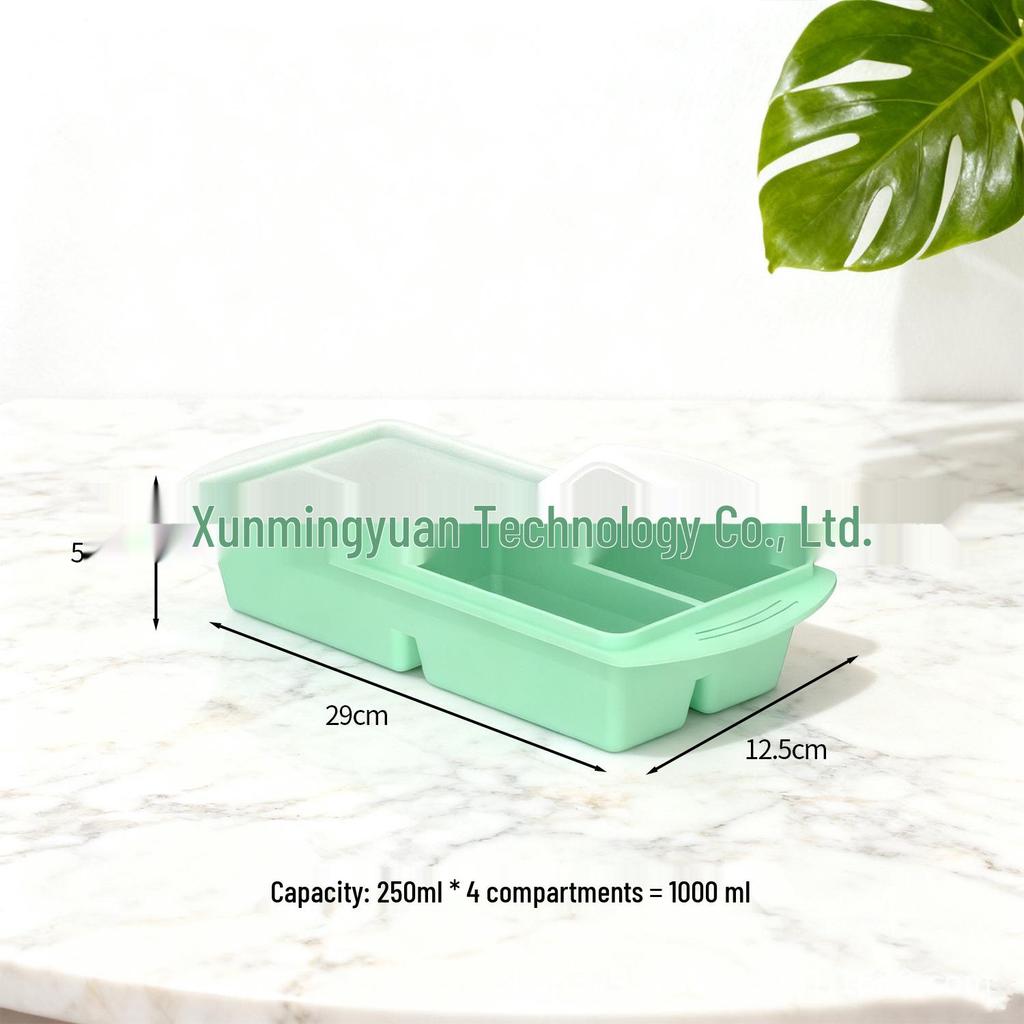 Silicone Ice Cube Tray with Lid - Food Storage & Freshness Preservation Box