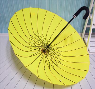 11 Bone Solid Color Double Long-handled Umbrella Wholesale Straight Pole Umbrella Retro Gift High-end Business Advertising Umbrella Men's Large