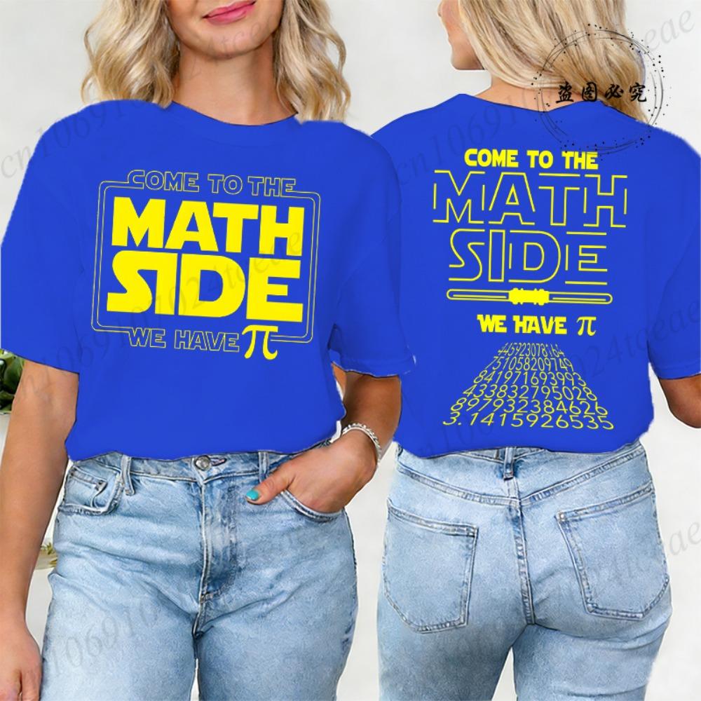 Math Pi Printed T-Shirts for Women Math Teacher Tee Tops Unisex Clothing Short Sleeve Women's Clothing