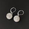 Earrings Rhinestones Inlaid Exquisite Metal Round Ball Dangle Huggie Earrings for Party