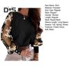 Fall Spring Women Shirt See Through Mesh Solid Color Round Neck Flower Decor Long Sleeve OL Commute Style Pullover Elegant Women Blouse