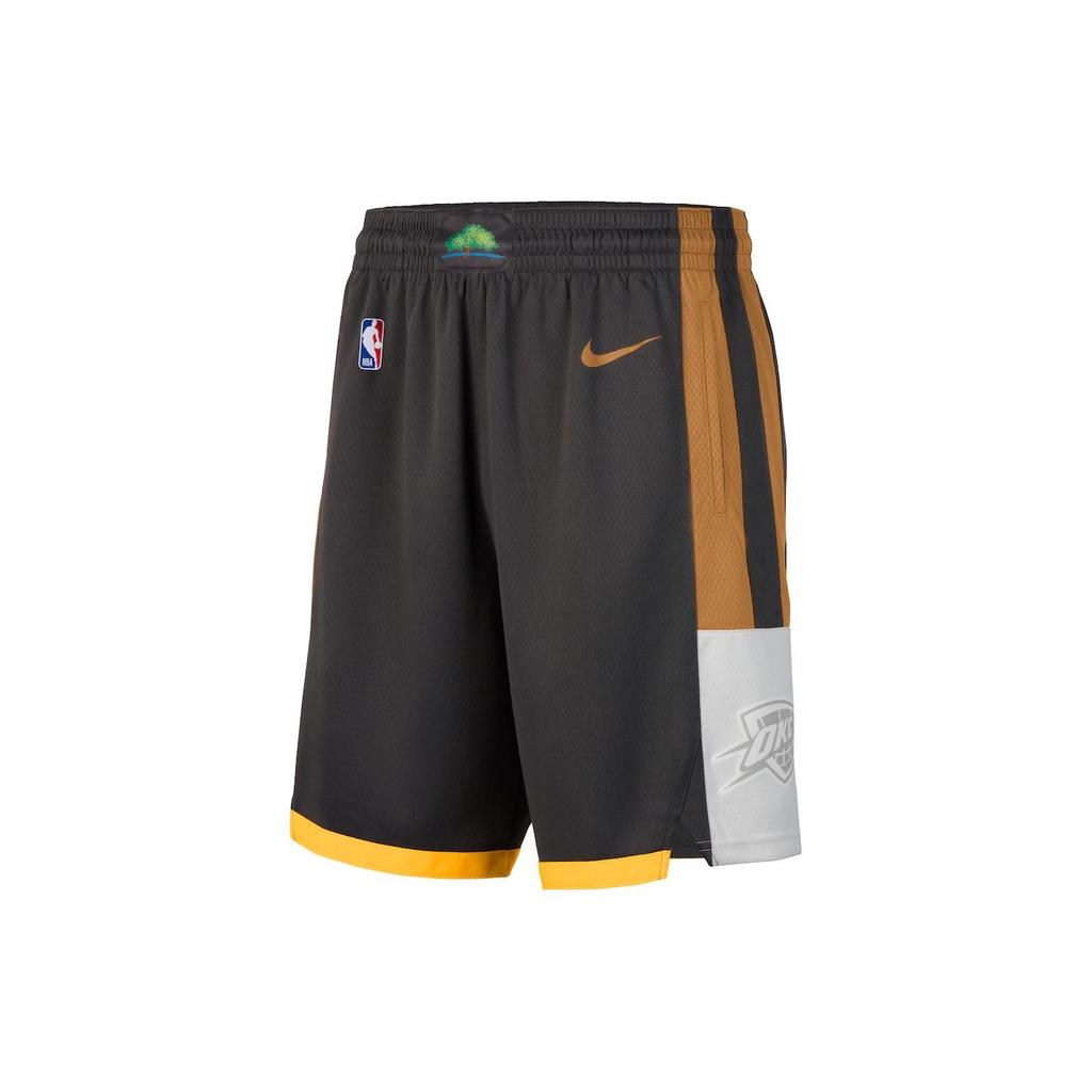Nike City Edition Color Block Striped Basketball Shorts SW Fan Version 19-20 Season Thunder Team Men Shorts Black BV5881-060