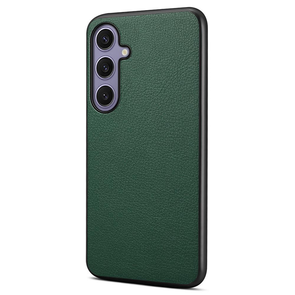 For Samsung Galaxy S25+ Case Calf Texture Leather + PC + TPU Phone Cover