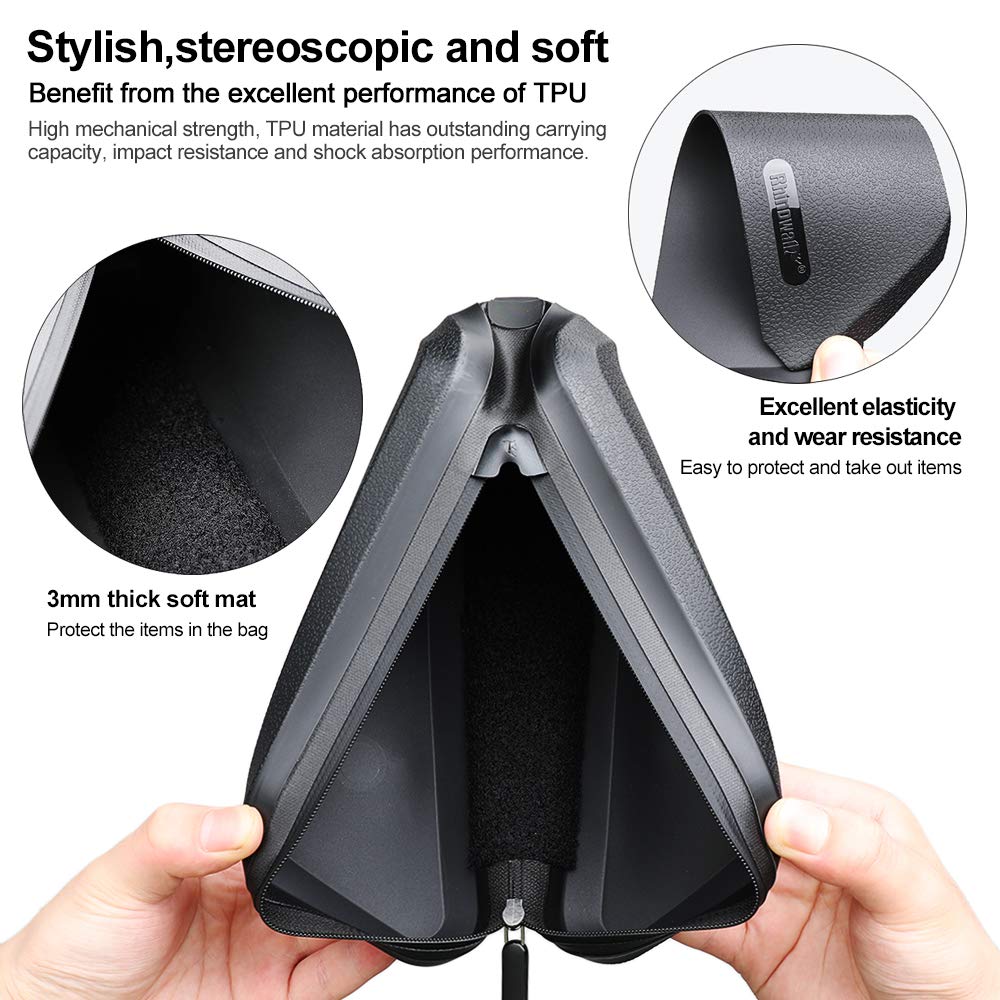 Rhinowalk Bicycle Bag, Bike Top Tube Bag, 1.5L, Waterproof and Stable Bicycle Frame Bag, Professional Cycling Accessories