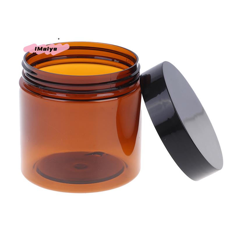 M-1pcs 200ml Wide Mouth Empty Makeup Jar Pot Amber Brown Cosmetic Face Cream Bottles Lip Balm Sample Container Jar Pot Makeup