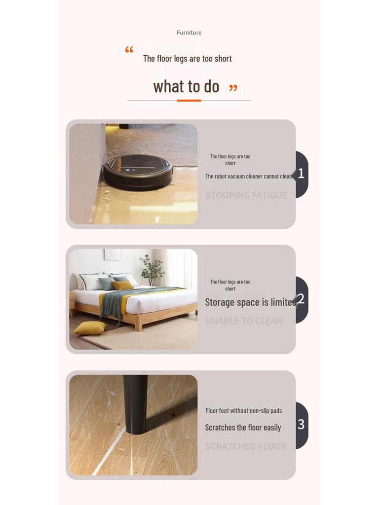 Floor and Furniture Heighteners: Table Leg Raisers & Bed Risers