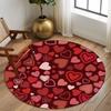 Herz Muster Rund Teppich Rosa Leopard Muster Modern Girly Kunst Heimdeko Teppich Weich Rutschfeste Matte Wohnzimmer Valentinstag Dekoration