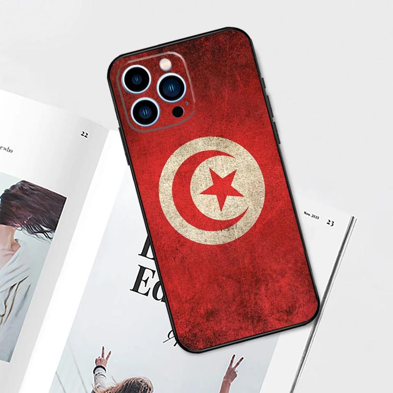 Tunisia Flag Map Case For iPhone 15 16 14 13 12 11 Pro Max Mini Cover X XR XS 8 7 14 15 16 Plus Accessories