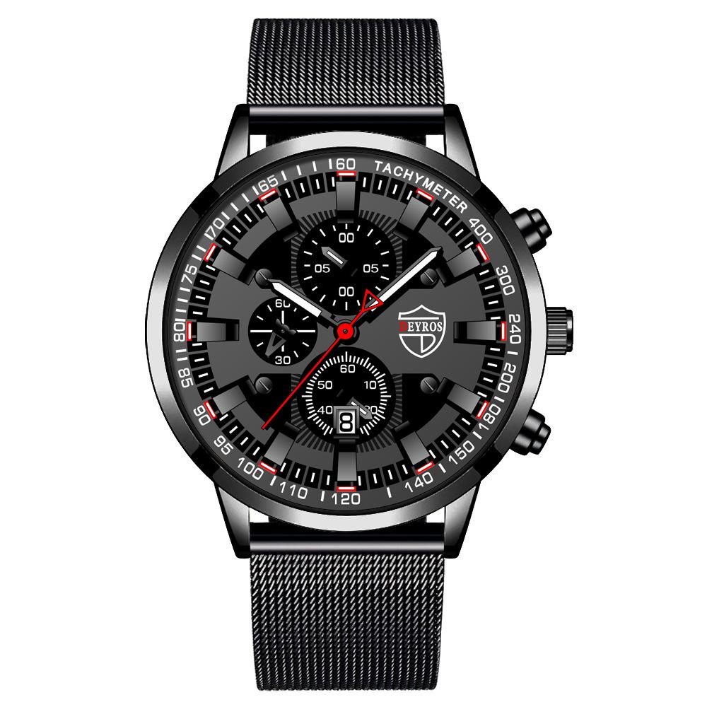 Stainless Steel Strap Watch Men'S Fashion Luminous Calendar Automatic Quartz Watch