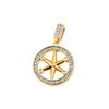 European Gold-Plated Eight-Pointed Star Compass Pendant with Zircon