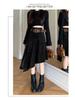 Elegant Suede Midi Skirt with Irregular Slit - Women's Autumn/Winter Fashion