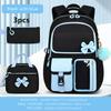 Three-piece Purple School Bag Set Casual with Pen Bag Students Schoolbag Durable with Lunch Bag Large Capacity Bow Backpack Book