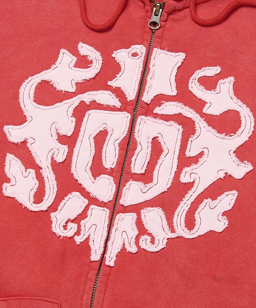 Wkndrs Applique Zipup Hoodie (L.Red)