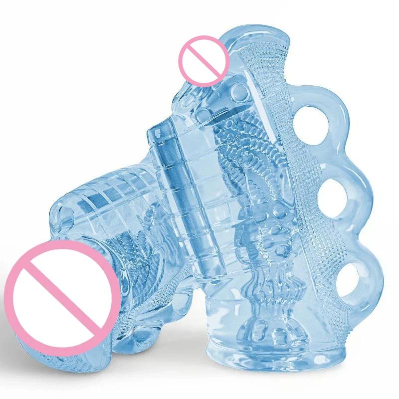 1Pcs Open-Ended Pocket Pussy Blowjob Glans Trainer Penis Sleeve Manual Male Masturbator Ejaculation Delay Simulation Sex Toy