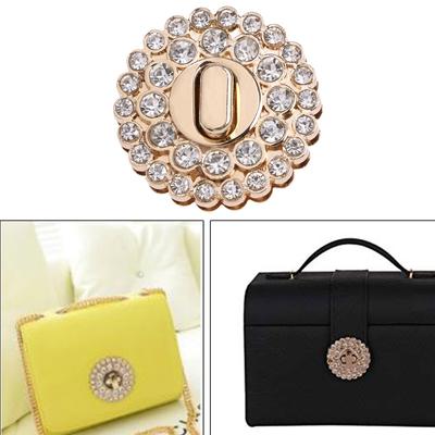 Kobiety Rhinestone Metal DIY Zapięcie Turn Twist Lock For Torebka Torba na ramię Torebka