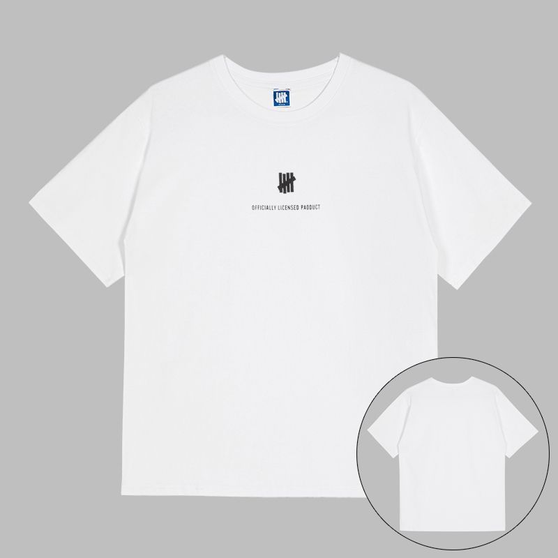 Cotton Short-sleeved Men's Women's Undefeated Five-bar Graffiti Basic Printing Couple Trend T-shirt Tide Brand