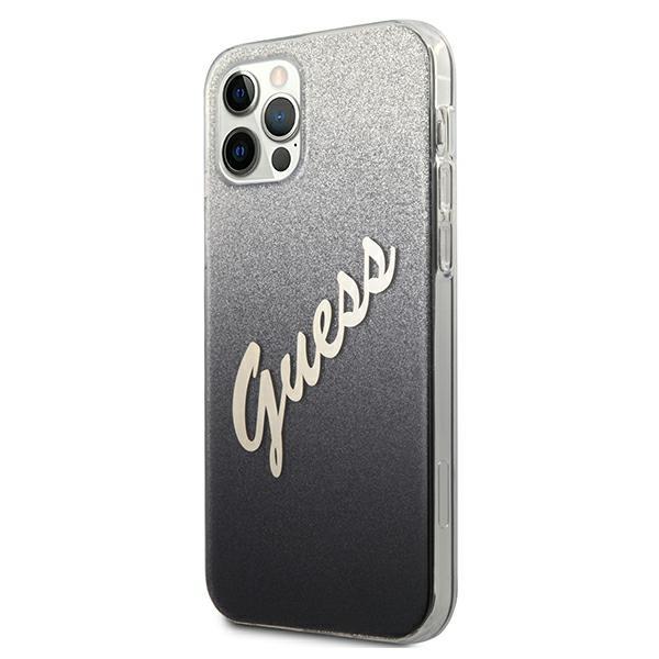 Guess Guhcp12Lpcuglsbk Iphone 12 Pro Max6,7 Czarny/Black Hardcase Glitter Gradient Script