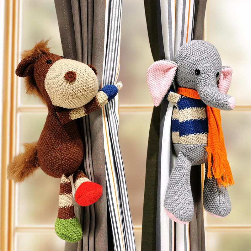 Horse Elephant Deer Bear Plush Curtain Tieback Cartoon Dolls For Home Decor