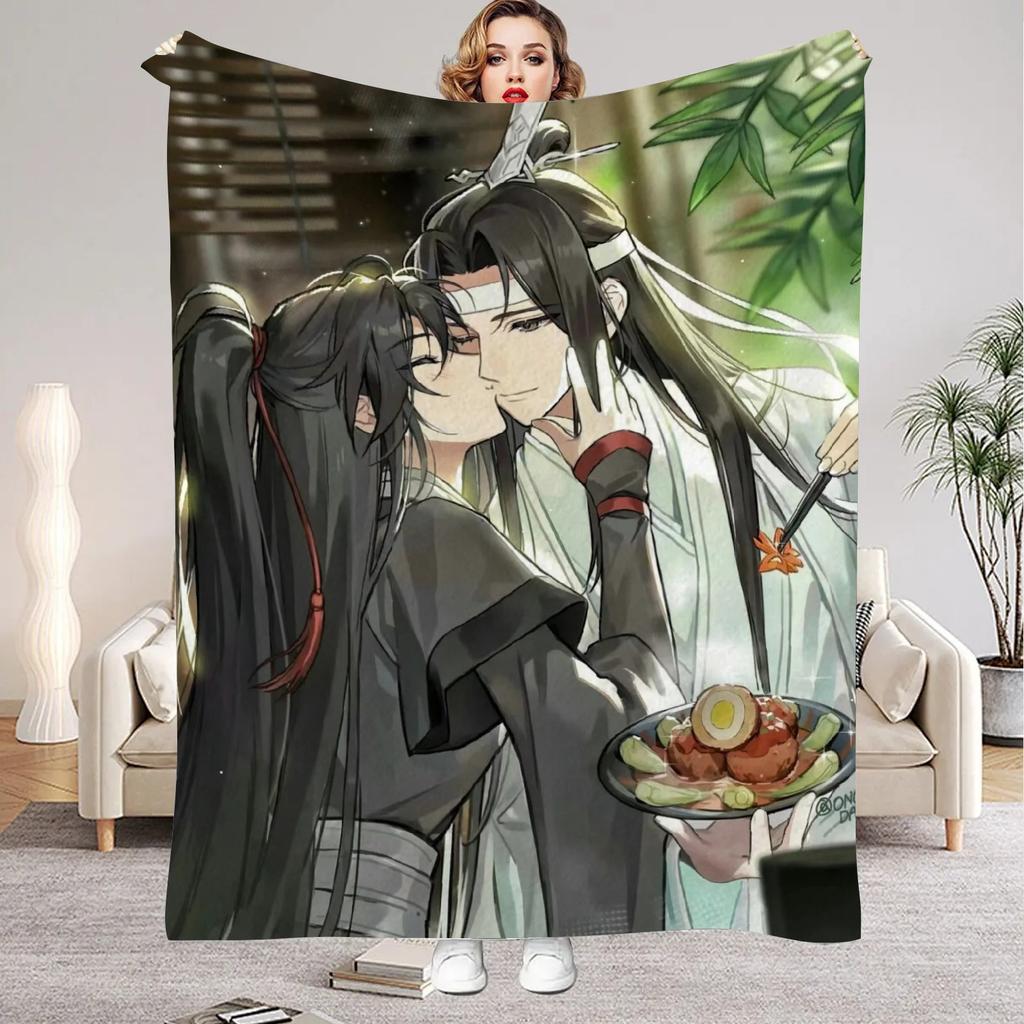Modaozushi W&L Printed Flannel Blanket for Home Living Room Bedroom Decor New Year Christmas Gift for Kids