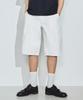 Odeoakaibeu Single-Pleat Wide Travel Denim Half Pants Ivory