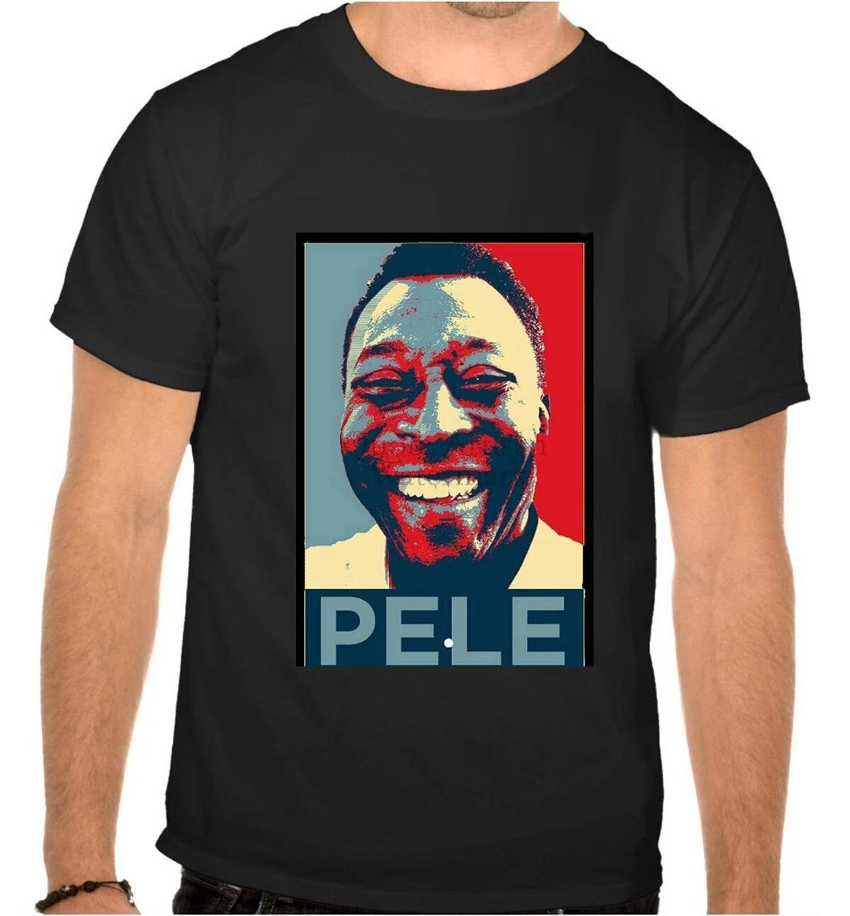PELE BRASILIEN Footbal Icon Schwarze T-SHIRT -1056-100% Handarbeit XXXL